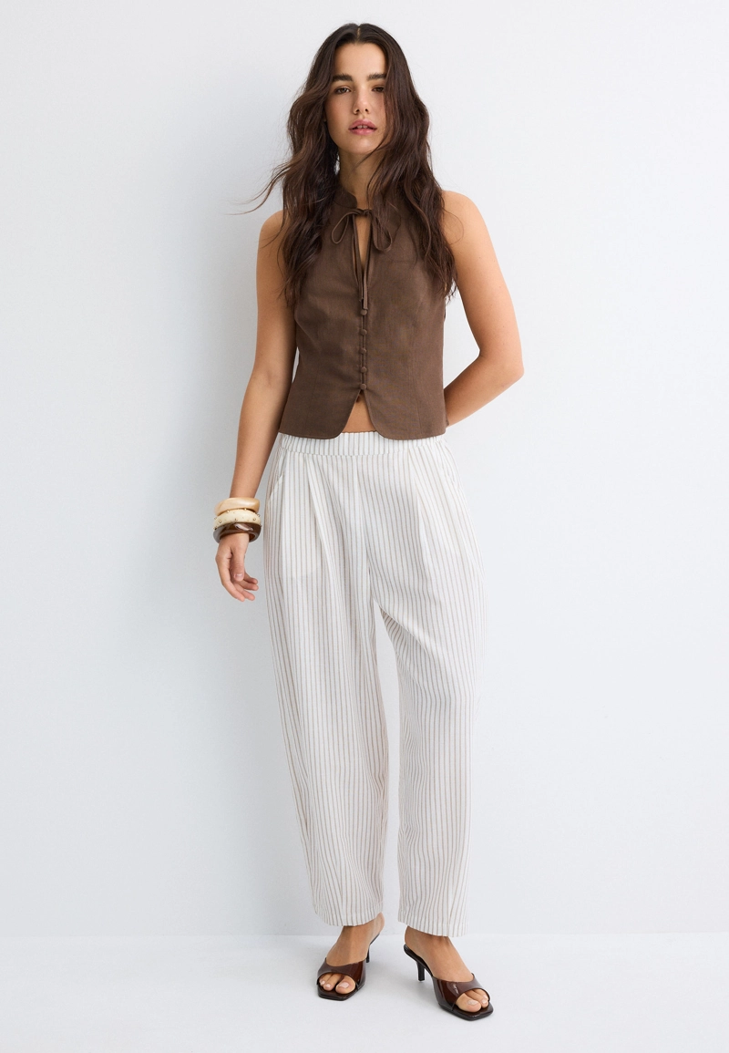 Струящиеся брюки barrel в полоску