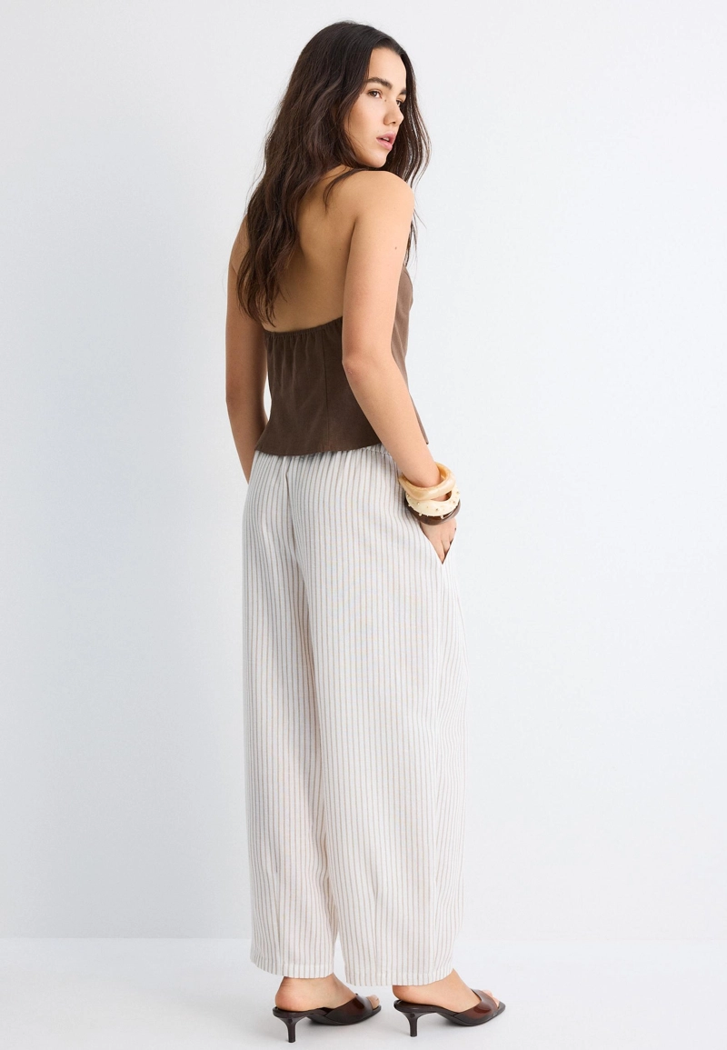 Струящиеся брюки barrel в полоску