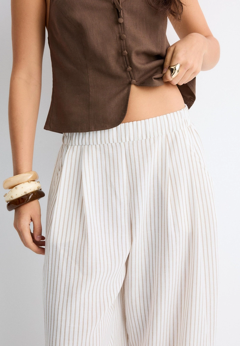 Струящиеся брюки barrel в полоску