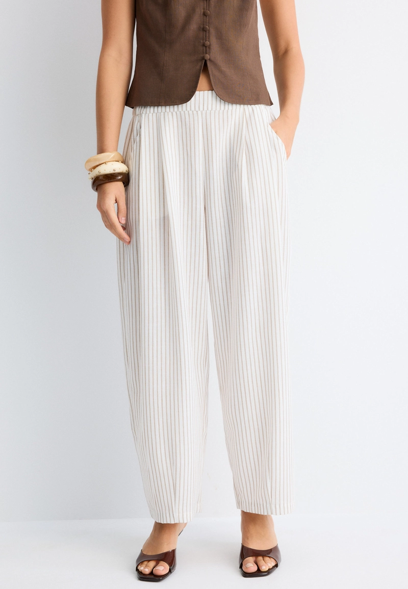 Струящиеся брюки barrel в полоску