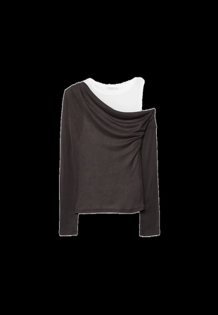 Асимметричная двойная футболка- Заказать в России