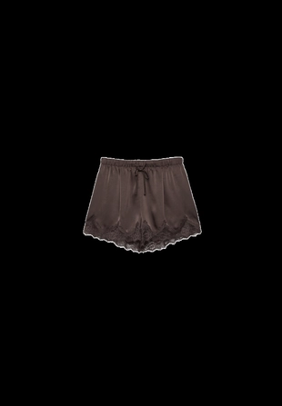 Атласные шорты с кружевом- Заказать в России