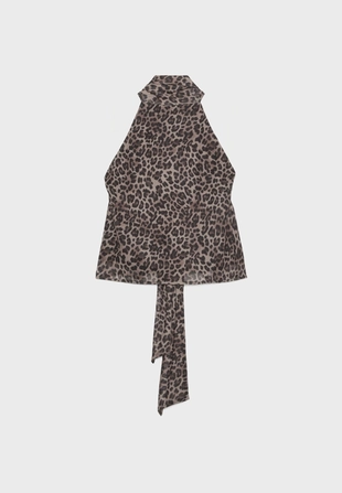 Топ с цветочным принтом и бабочкой-галстуком из тюля- Заказать в России