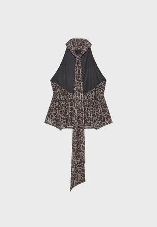 Топ с цветочным принтом и бабочкой-галстуком из тюля- Заказать в России