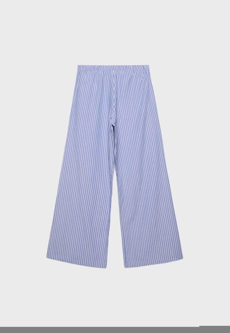 Брюки в пижамном стиле с вышивкой