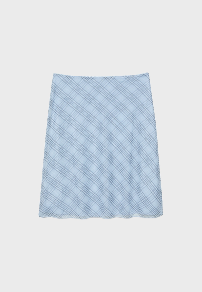 Юбка миди из полупрозрачной ткани в горошек