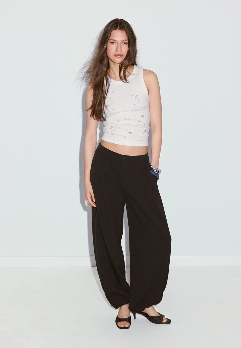 Майка-борцовка с отделкой