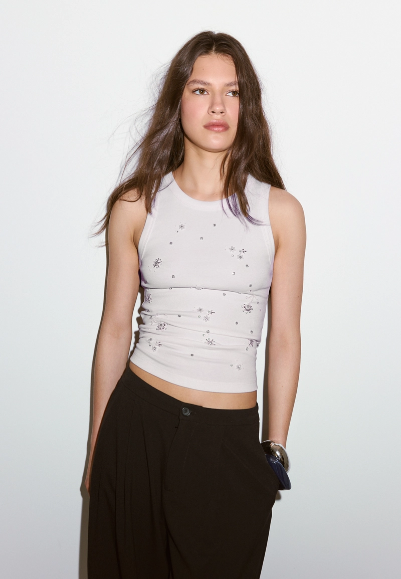 Майка-борцовка с отделкой