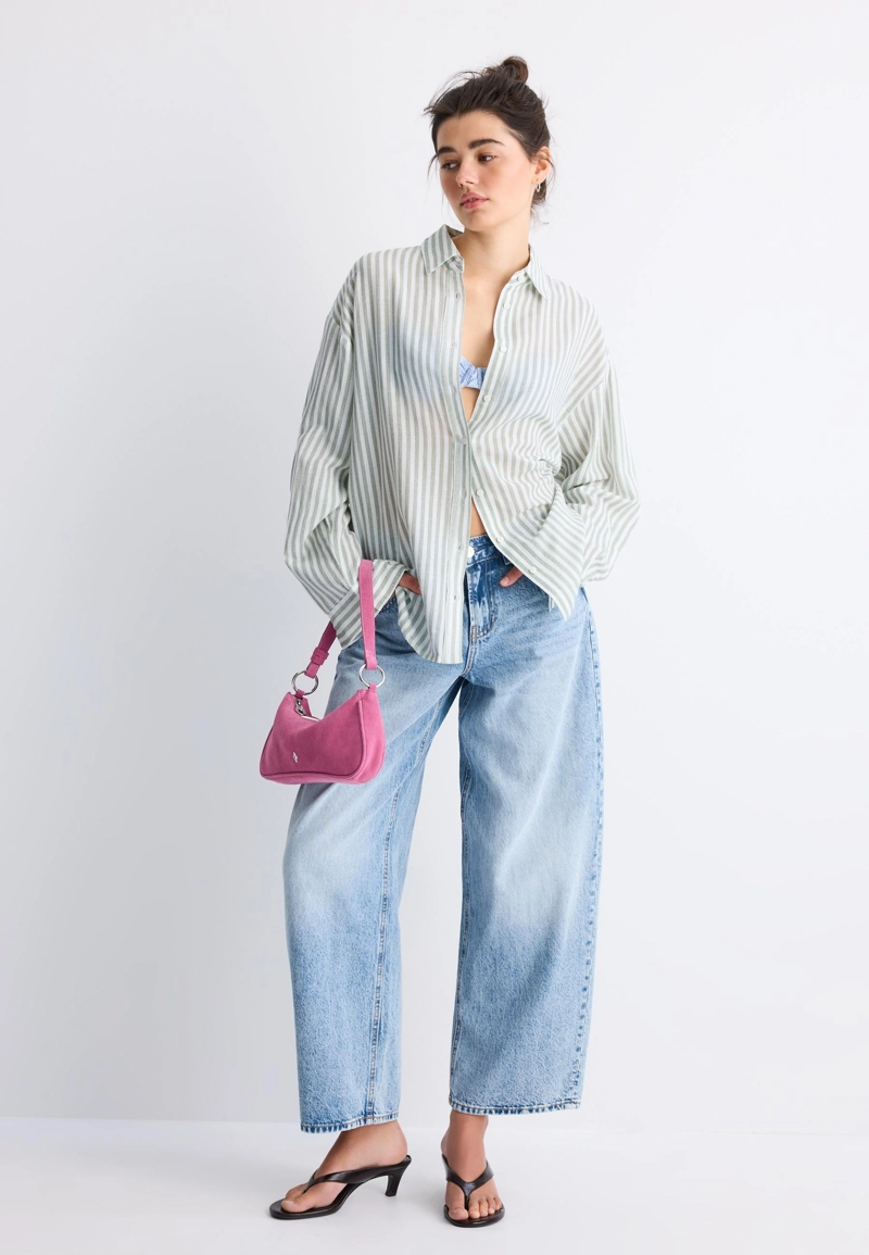 Рубашка под льняной эффект