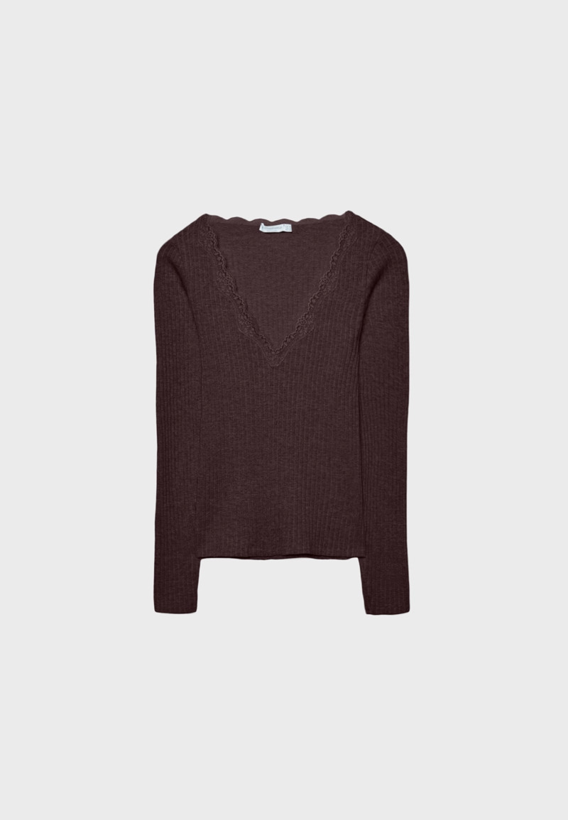 Бесшовная футболка с кружевом