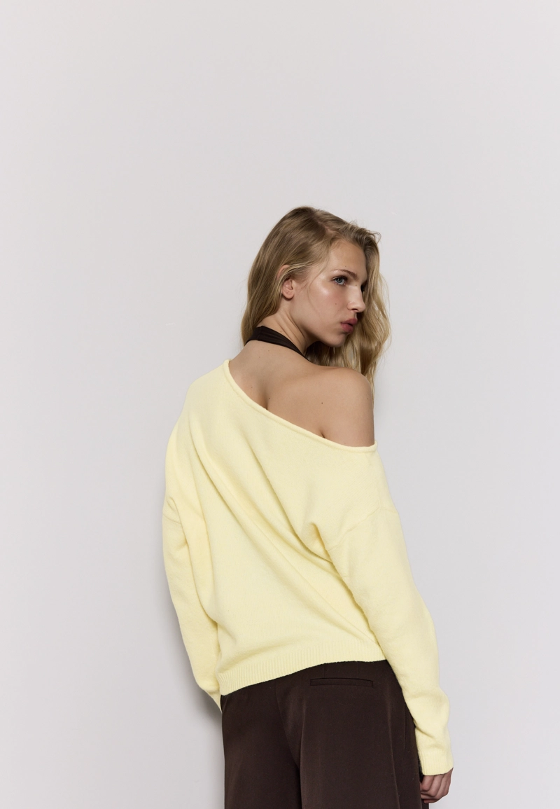 Асимметричный трикотажный джемпер