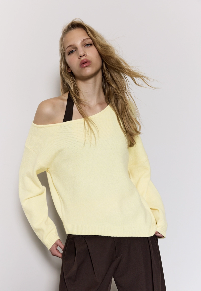 Асимметричный трикотажный джемпер