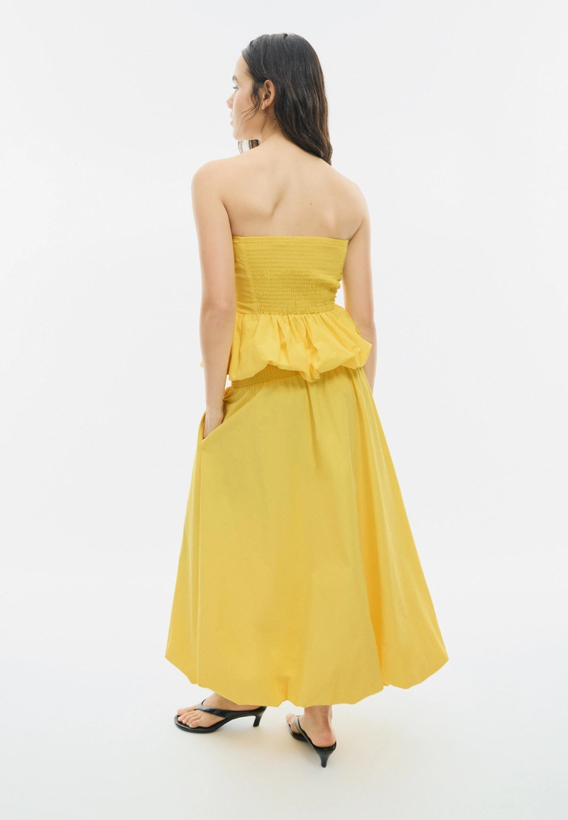 Длинная юбка-баллон из поплина