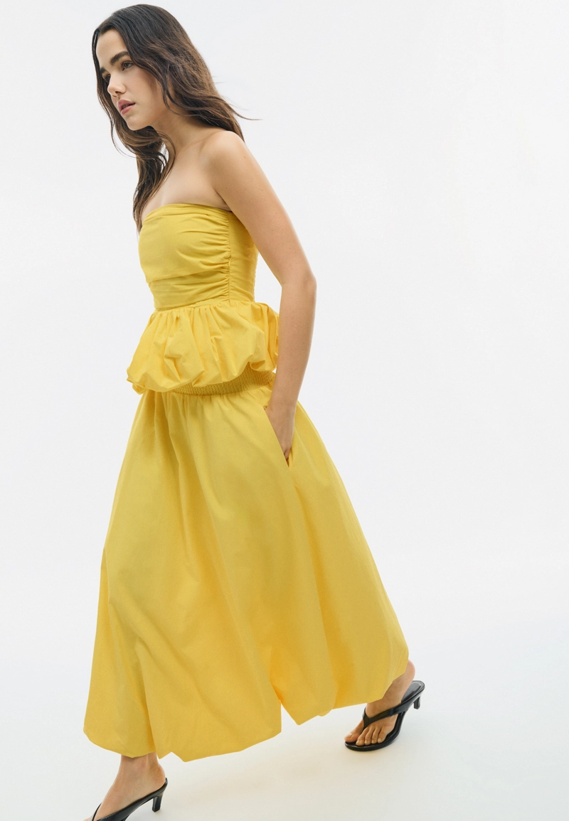 Длинная юбка-баллон из поплина