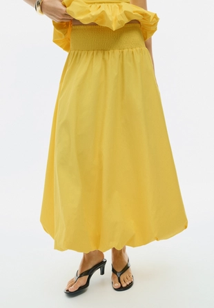 Длинная юбка-баллон из поплина- Заказать в России