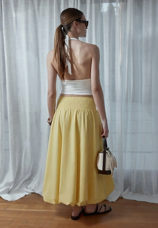 Длинная юбка-баллон из поплина- Заказать в России