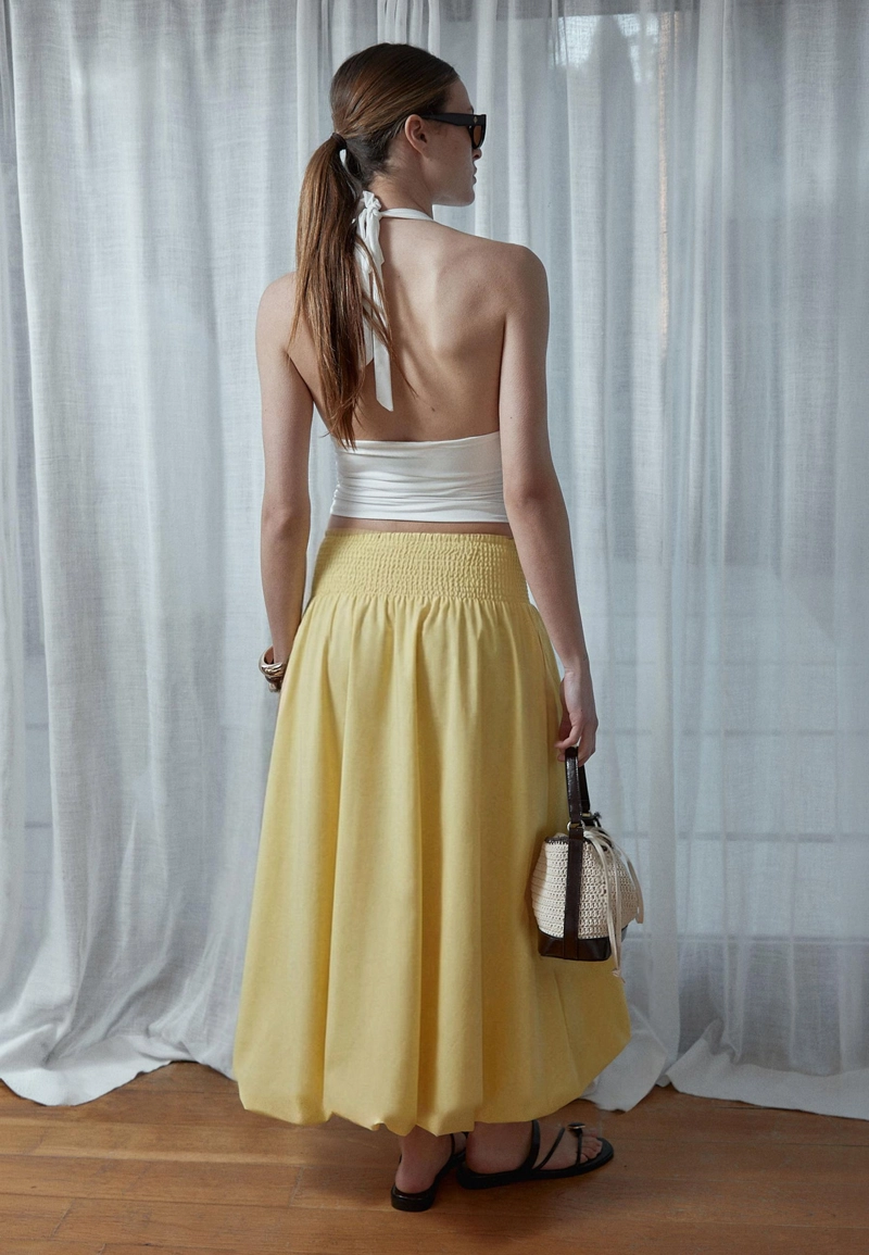 Длинная юбка-баллон из поплина