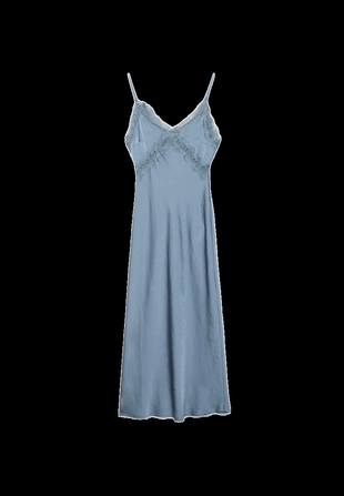 Платье миди с атласной отделкой и кружевом- Заказать в России