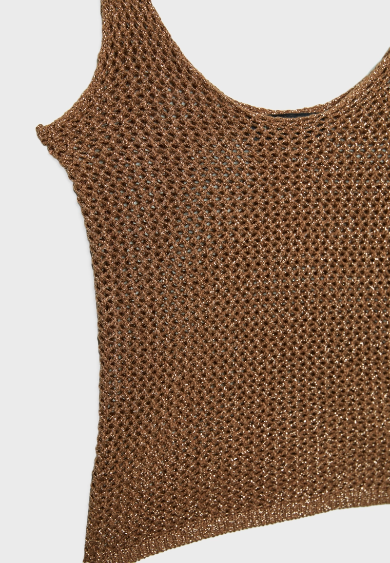 Трикотажный топ с блестящей нитью