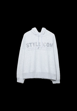 Толстовка с капюшоном и блестящей отделкой- Заказать в России