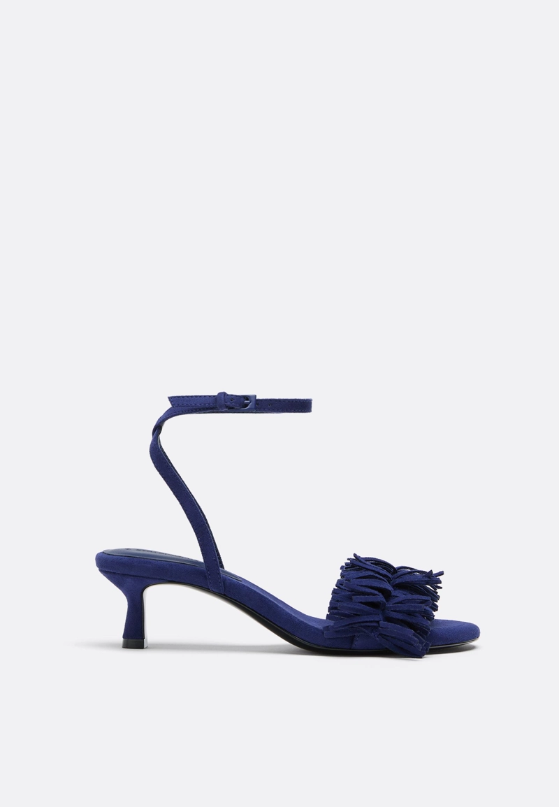 Босоножки из искусственной кожи с бахромой