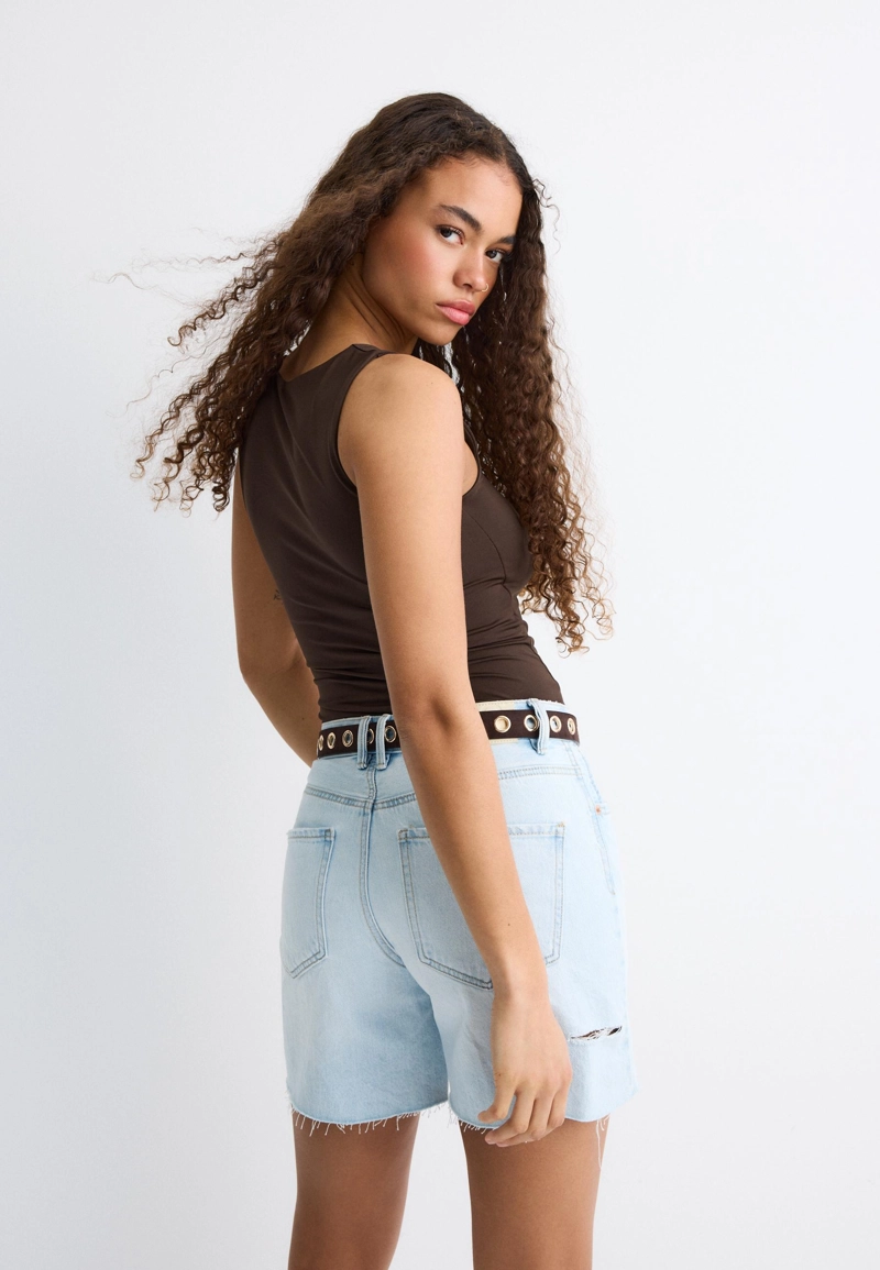 Топ с широкими бретелями из полиамида