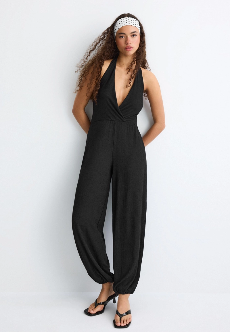 Комбинезон халтер с рукавами-фонариками