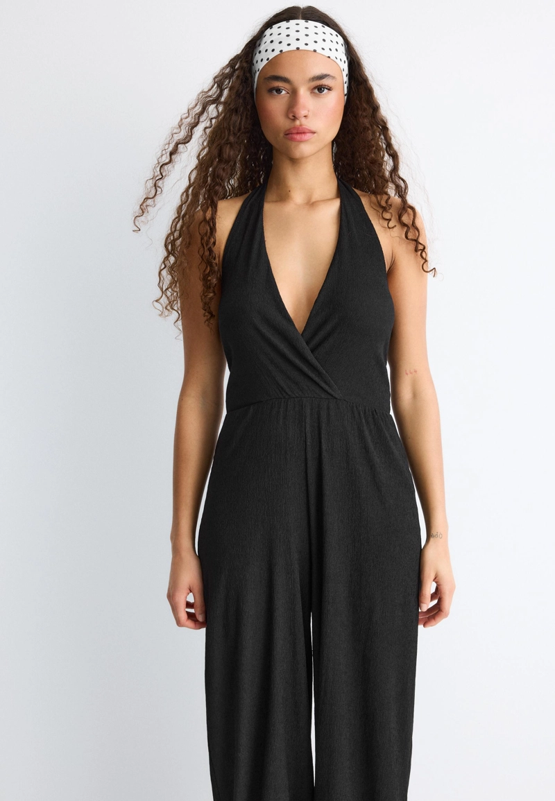 Комбинезон халтер с рукавами-фонариками