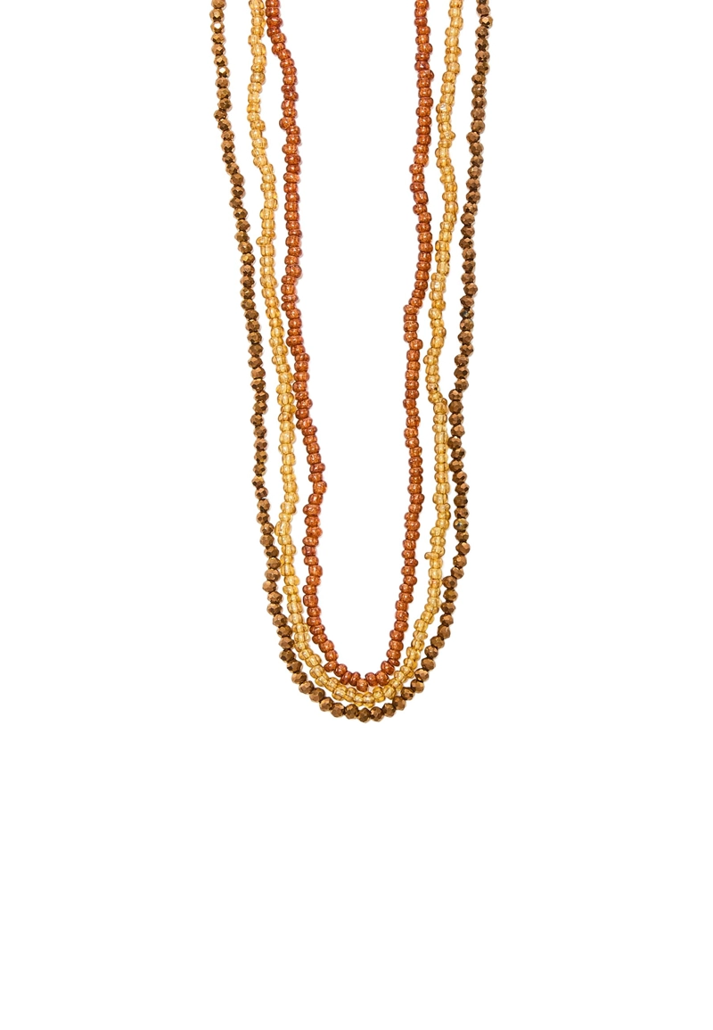 Многослойное колье из бисера