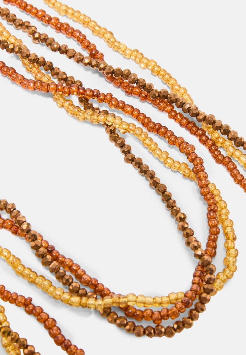 Многослойное колье из бисера