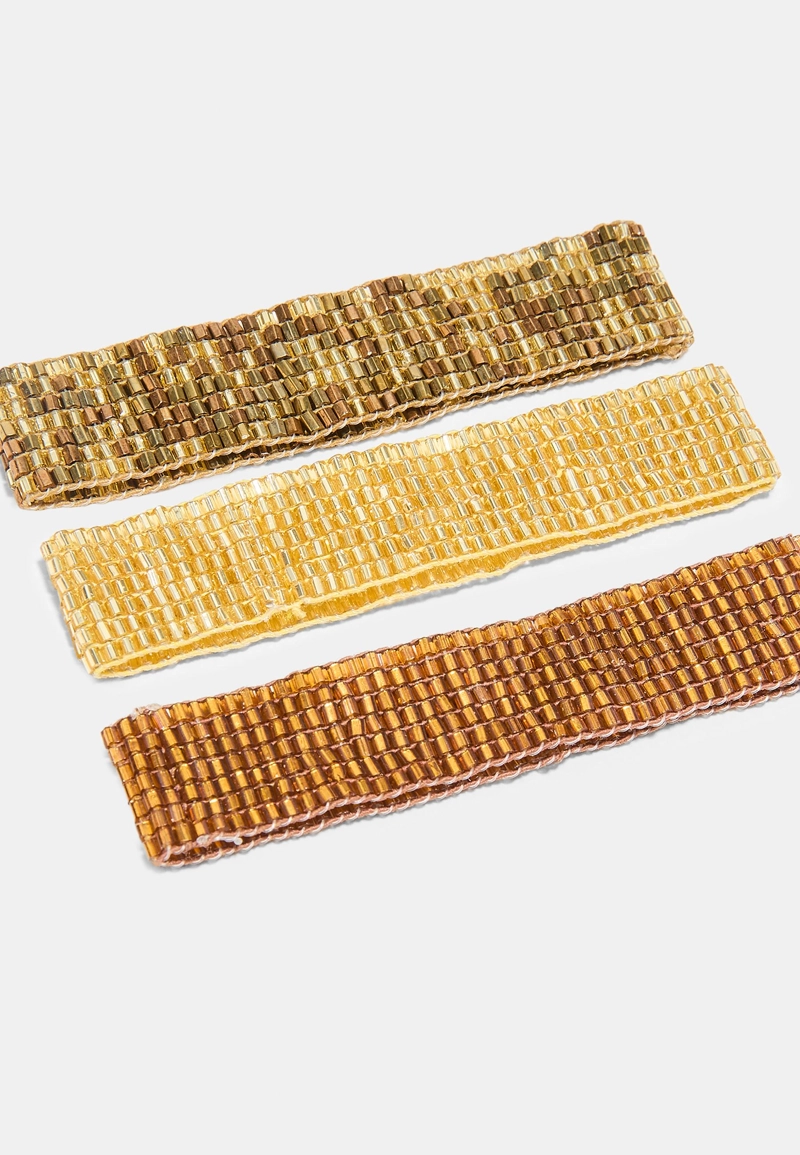 Набор из 3 браслетов с бусинами