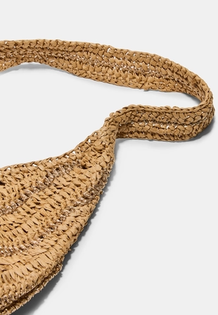 Плечевая сумка из рафии с металлизированной нитью- Заказать в России