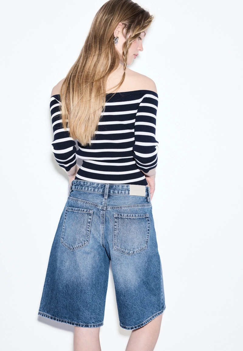 Шорты-бермуды baggy из денима