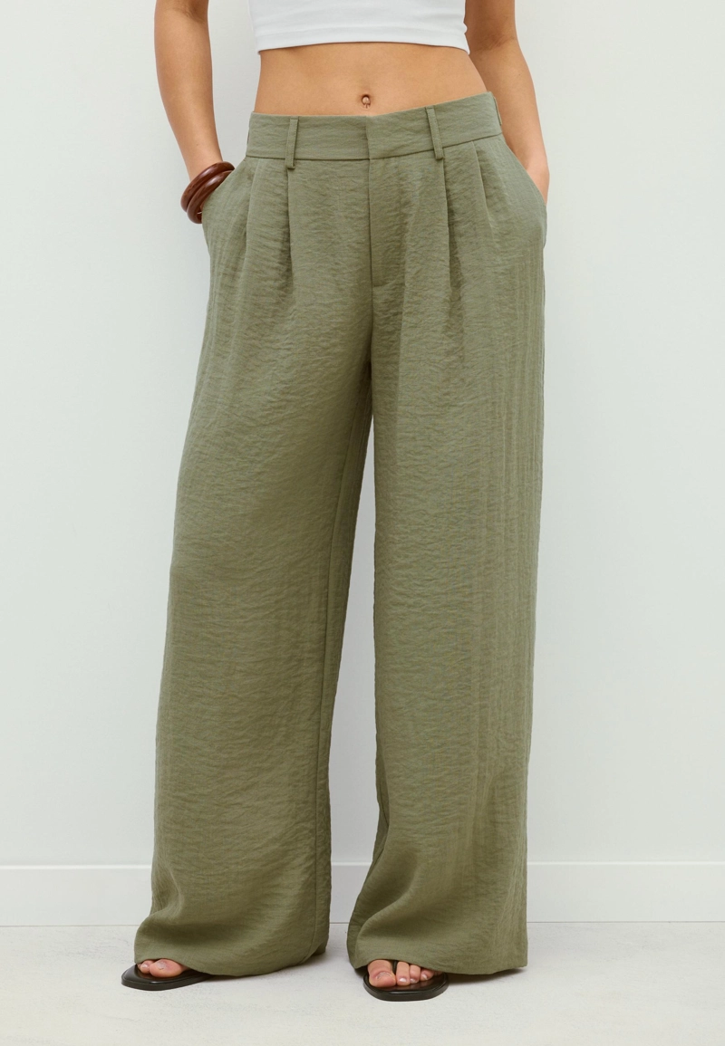 Широкие брюки рустик с регулируемыми пуговицами