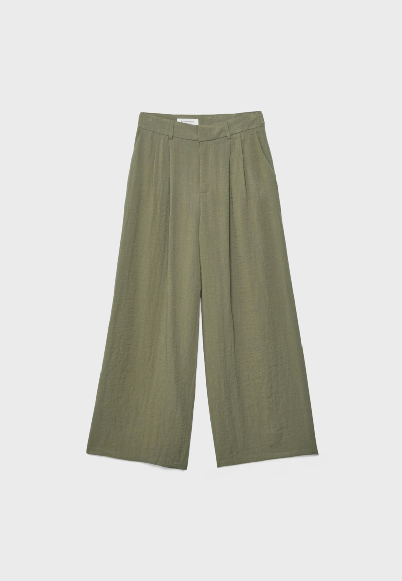 Широкие брюки рустик с регулируемыми пуговицами