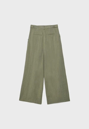 Широкие брюки рустик с регулируемыми пуговицами- Заказать в России