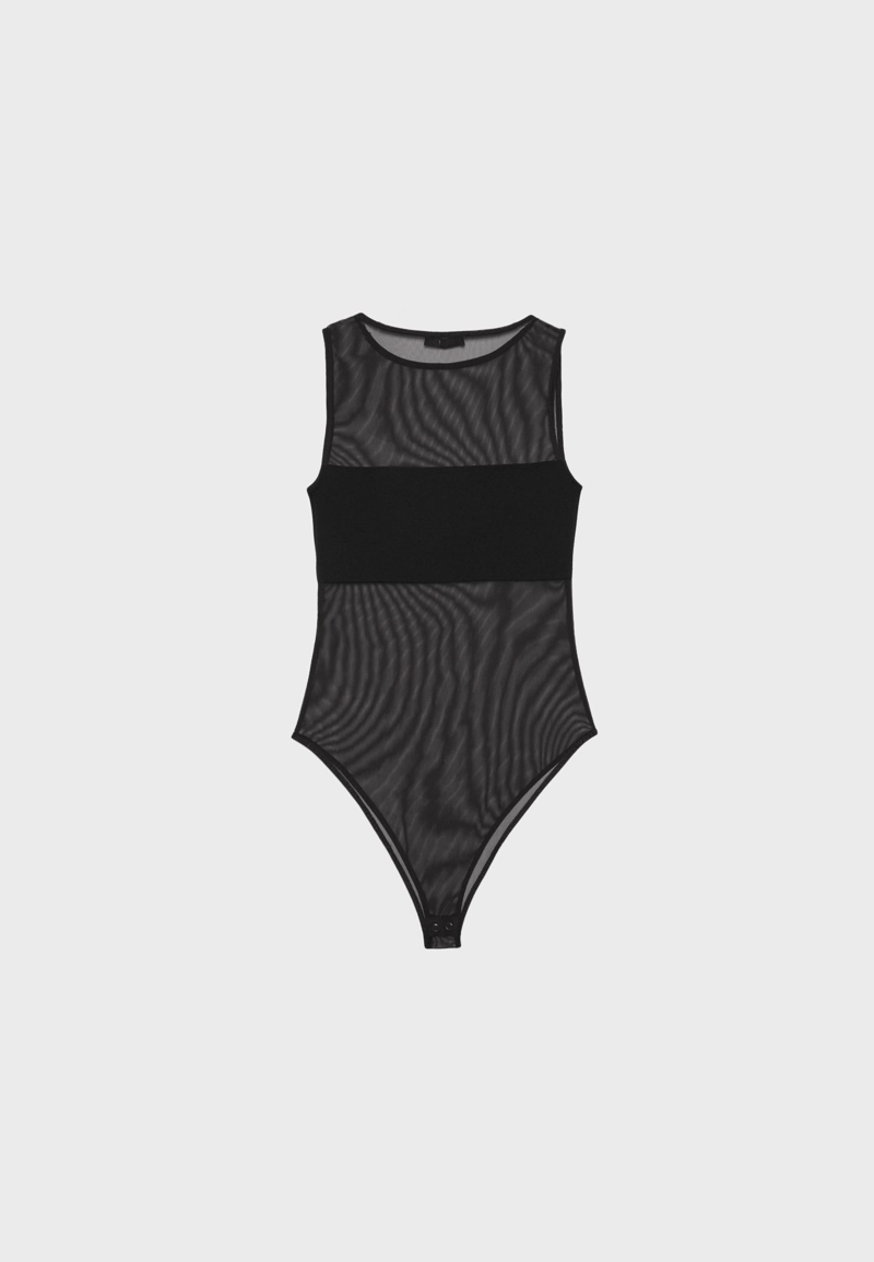 Боди из сетки без рукавов