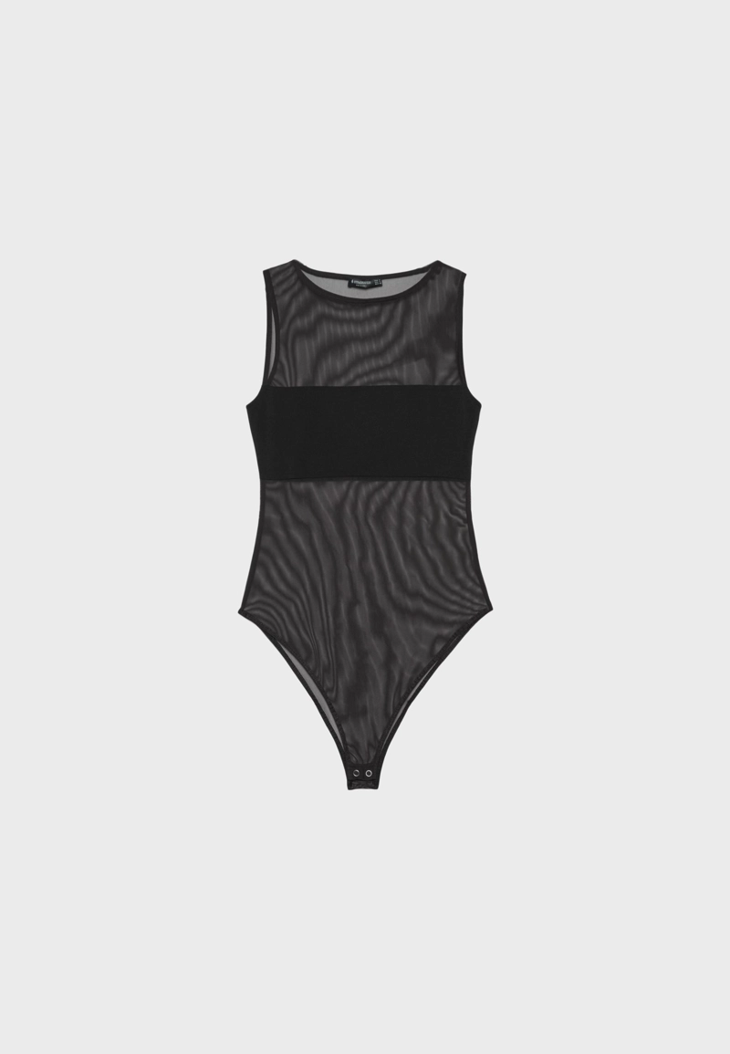 Боди из сетки без рукавов