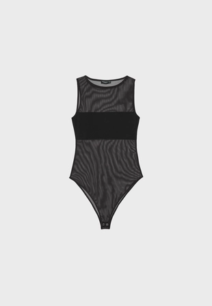 Боди из сетки без рукавов- Заказать в России