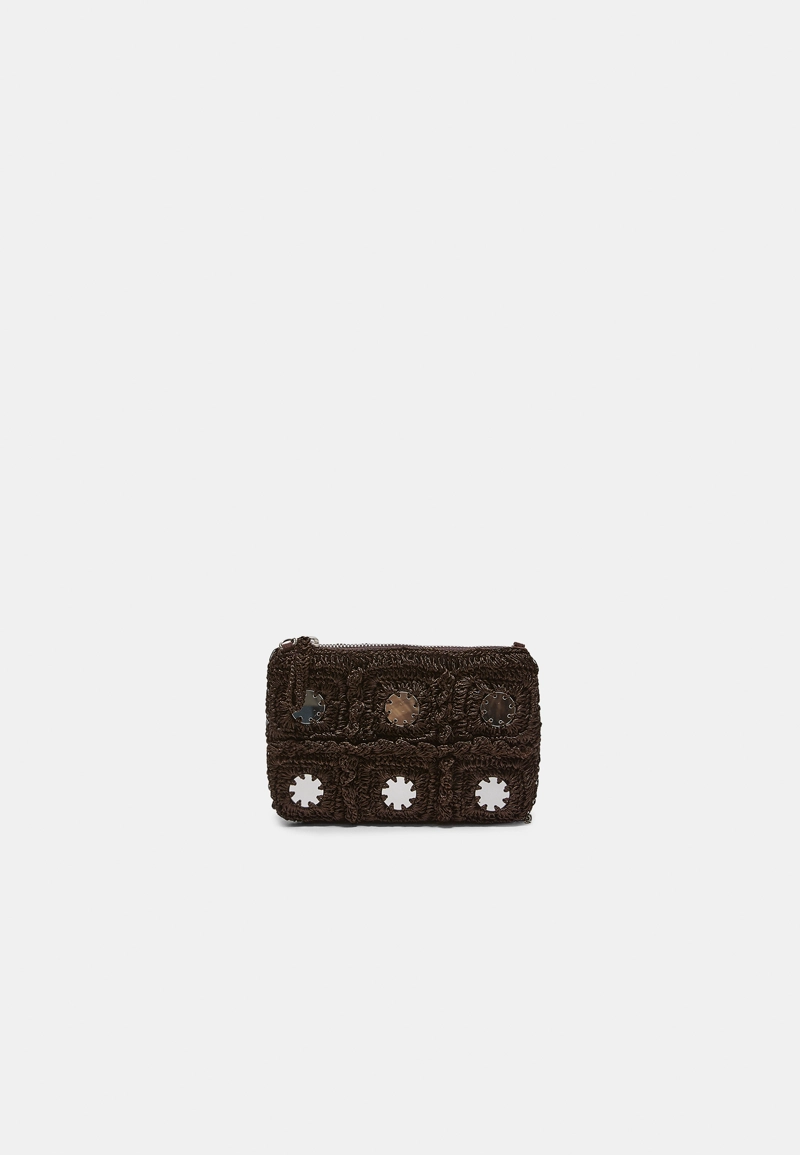 Мини-сумка через плечо крючком с зеркалами