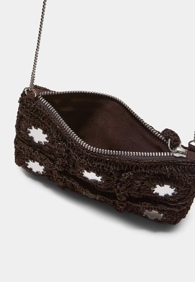 Мини-сумка через плечо крючком с зеркалами