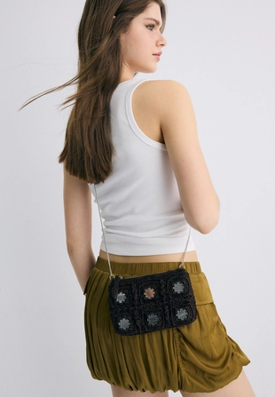 Мини-сумка через плечо крючком с зеркалами- Заказать в России