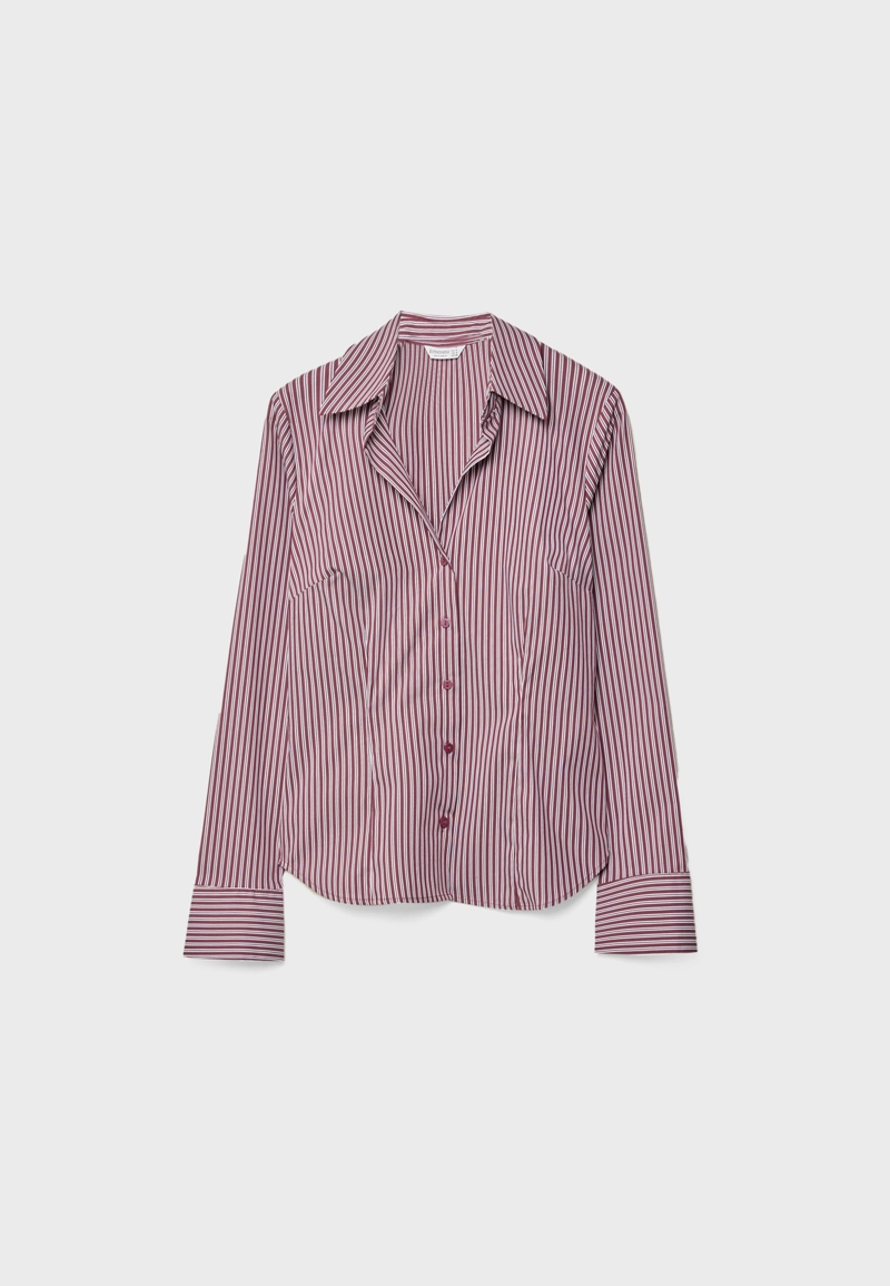 Приталенная базовая рубашка в полоску