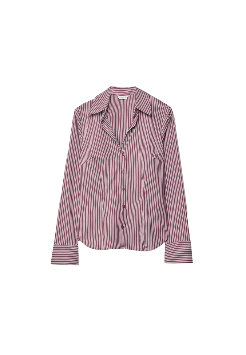 Приталенная базовая рубашка в полоску