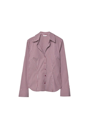 Приталенная базовая рубашка в полоску- Заказать в России