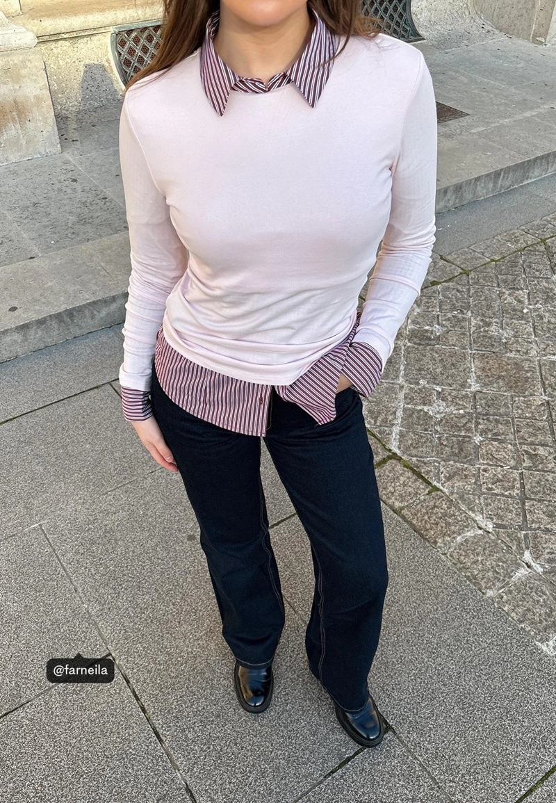 Приталенная базовая рубашка в полоску