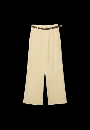 Прямые брюки под лен с ремнем- Заказать в России