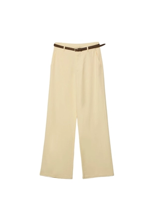 Прямые брюки под лен с ремнем- Заказать в России