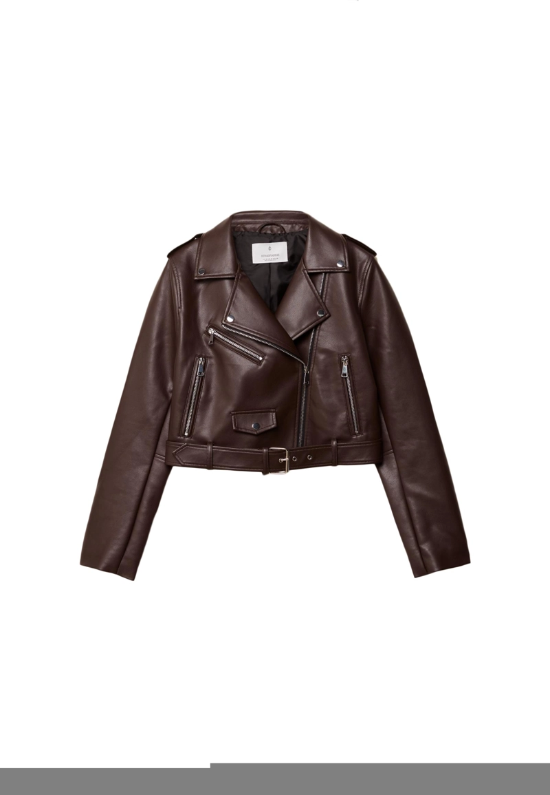 Куртка-косуха с поясом из искусственной кожи