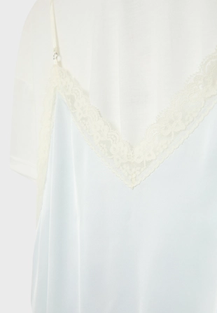 Футболка с двойным топом в бельевом стиле- Заказать в России